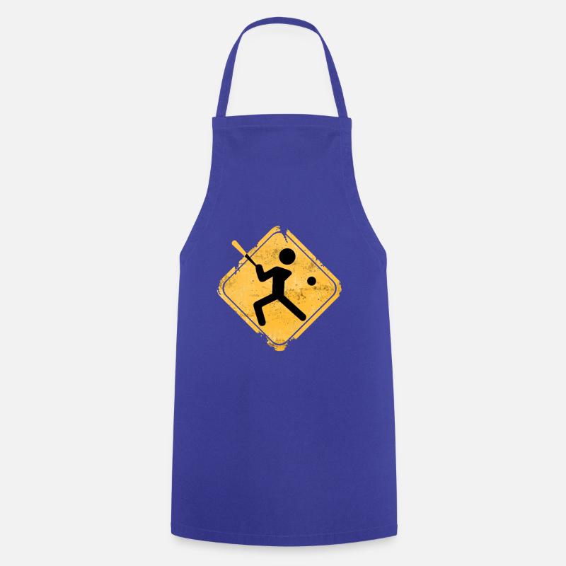 Baseball silhouette with bat - Cooking Apron - royal blue