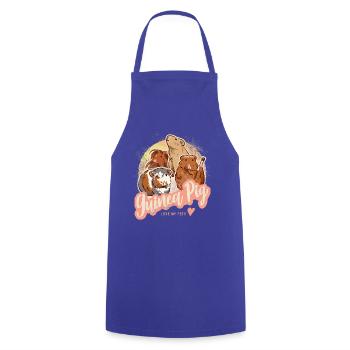 Portrait vintage de cochon d’Inde pour les amoureux des animaux - Tablier de cuisine - bleu royal - Devant - AI Model Male 185 dark (185cm)