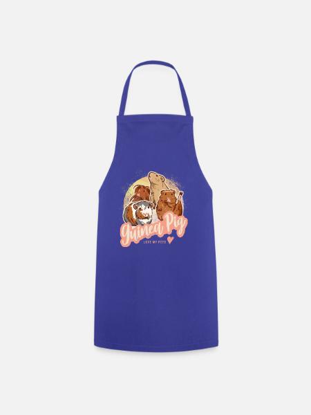 Meerschweinchen Vintage Portrait für Tierfreunde - Kochschürze - Royalblau