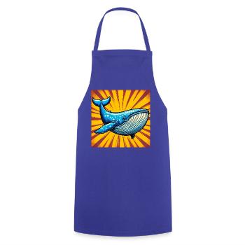 whale - Cooking Apron - royal blue - Front - AI Model Male 185 dark (185cm)