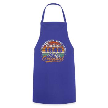 1946 Vintage Rétro Cadeau D'anniversaire - Tablier de cuisine - bleu royal - Devant - AI Model Male 185 dark (185cm)