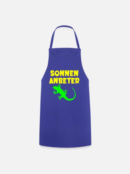 Sonnenanbeter Eidechse - Sommer Sonne - Kochschürze - Royalblau
