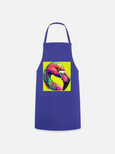 Flamingo - Kochschürze - Royalblau