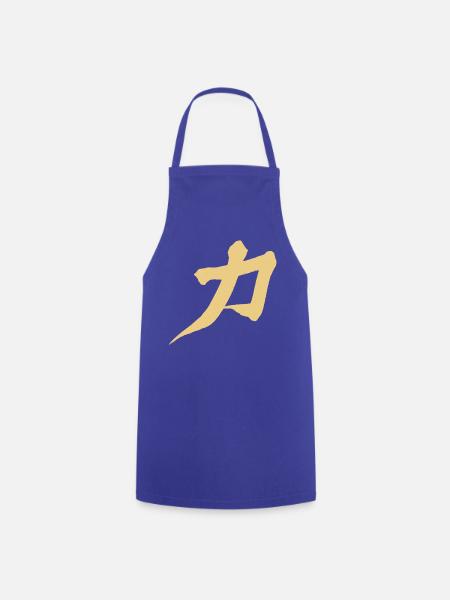 Kraft - Auf Japanisch - KANJI Schriftzeichen - Kochschürze - Royalblau