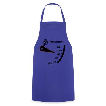 Motorsport Tacho - Kochschürze - Royalblau - Vorne - AI Model Male 185 dark (185cm)