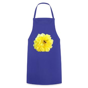 Yellow_Rose_-_Bee_Nature_Photography - Cooking Apron - royal blue - Front - AI Model Male 185 dark (185cm)