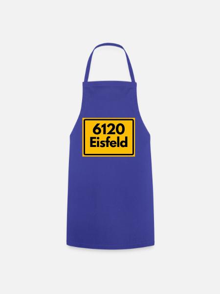Alte Postleitzahl 6120 Eisfeld | DDR - Kochschürze - Royalblau