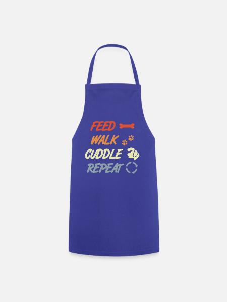 Feed Walk Cuddle Repeat – Hundeliebe - Kochschürze - Royalblau
