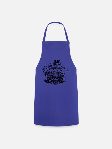 Piratenschiff - Kochschürze - Royalblau