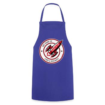 Class Of 26 – We Take Of Like A Rocket! (POS Red) - Cooking Apron - royal blue - Front - AI Model Male 185 dark (185cm)