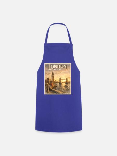 London Europe Vintage Sunset - Kochschürze - Royalblau