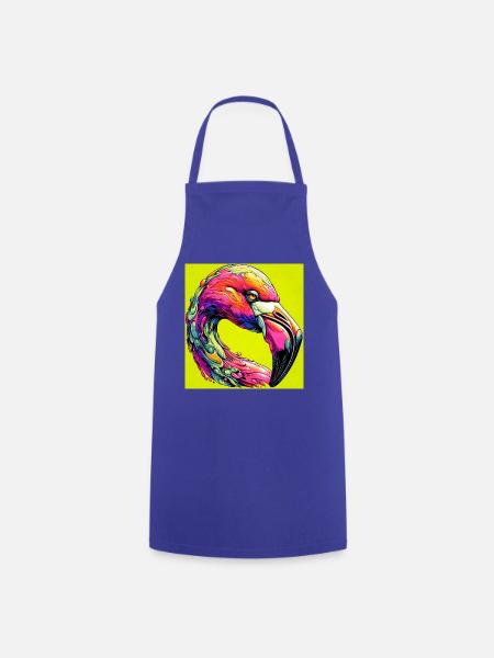 Flamingo - Kochschürze - Royalblau