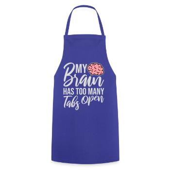 Mon cerveau a trop d’onglets ouverts Lustig Grübeln - Tablier de cuisine - bleu royal - Devant - AI Model Male 185 dark (185cm)
