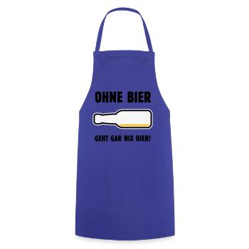 Ohne Bier Geht Gar Nix Hier! (Bierchen / POS 3C) - Kochschürze - Royalblau - Vorne - AI Model Male 185 dark (185cm)