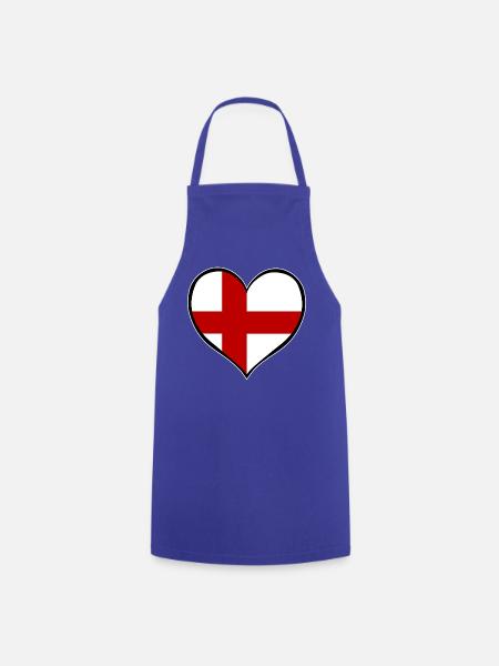 England Herzflagge - Kochschürze - Royalblau