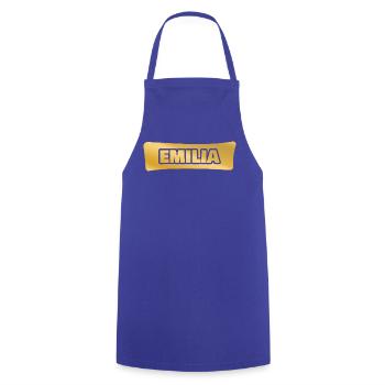 Emilia en or - Tablier de cuisine - bleu royal - Devant - AI Model Male 185 dark (185cm)