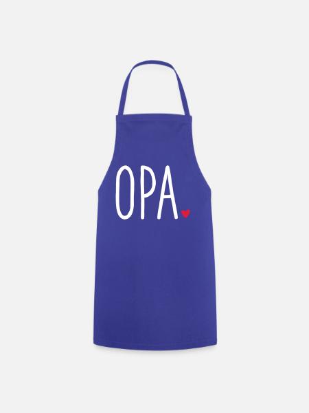 Opa ❤️ – Liebevolles Textdesign - Kochschürze - Royalblau