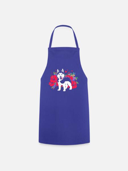 Sibirischer Husky - Kochschürze - Royalblau
