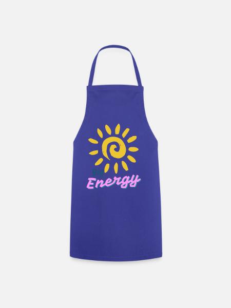 Sunburst Energy Neon Retro - Kochschürze - Royalblau