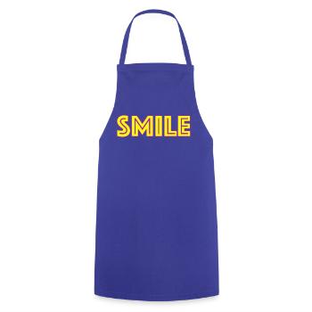 Lettrage Sourire Néon - Tablier de cuisine - bleu royal - Devant - AI Model Male 185 dark (185cm)