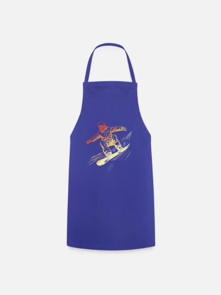 Snowboarder Retro Stil - Kochschürze - Royalblau