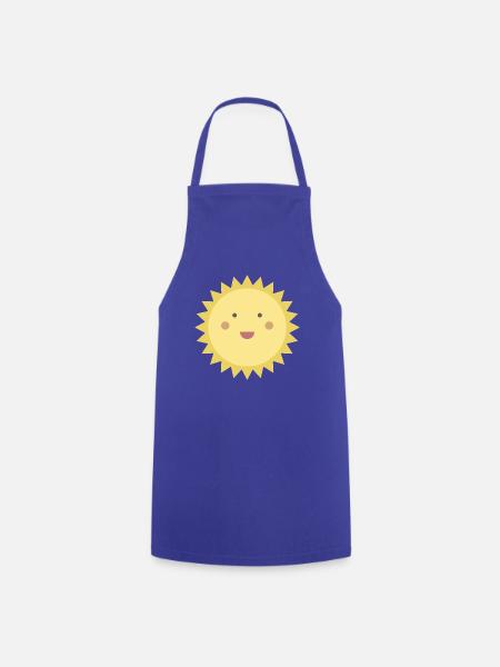 Lächelnde Sonne - Kochschürze - Royalblau