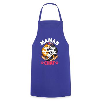Maman Chat Chats Mignons Cadeau Fête des Mères - Tablier de cuisine - bleu royal - Devant - AI Model Male 185 dark (185cm)