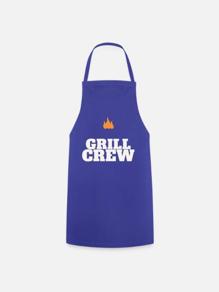 Grill Crew BBQ Grilling Grill Master Team Father's Day - Cooking Apron - royal blue