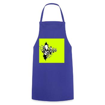 Collier squelette jaune fluo - Tablier de cuisine - bleu royal - Devant - AI Model Male 185 dark (185cm)