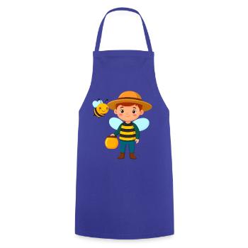 Comic-Junge als Imker mit Biene & Honig – Motiv - Kochschürze - Royalblau - Vorne - AI Model Male 185 dark (185cm)