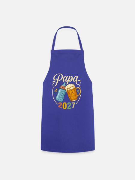 Papa 2027 – Retro-Bier-und-Flaschen-Geschenk - Kochschürze - Royalblau
