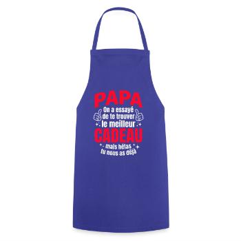 Meilleur Cadeau Papa - Humour Enfants Fête Des Pèr - Tablier de cuisine - bleu royal - Devant - AI Model Male 185 dark (185cm)
