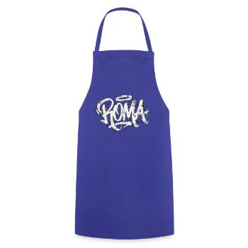 Rom Graffiti Handschrift Italien - Kochschürze - Royalblau - Vorne - AI Model Male 185 dark (185cm)