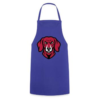 Dackel Maskottchen Logo - Kochschürze - Royalblau - Vorne - AI Model Male 185 dark (185cm)