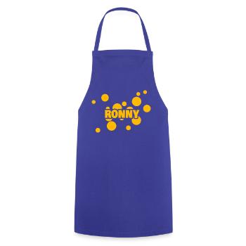 Ronny als Vorname - Kochschürze - Royalblau - Vorne - AI Model Male 185 dark (185cm)