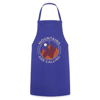 Wandern – Die Berge rufen - Kochschürze - Royalblau - Vorne - AI Model Male 185 dark (185cm)