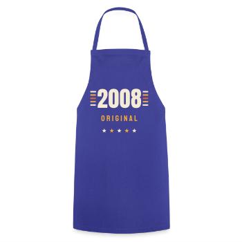 2008 Original Jahrgang Retro 18. Geburtstag Gesche - Kochschürze - Royalblau - Vorne - AI Model Male 185 dark (185cm)