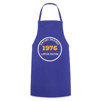 Vintage 1976 Original Limited Edition 50. Geburtst - Kochschürze - Royalblau - Vorne - AI Model Male 185 dark (185cm)