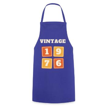 Vintage 1976 Retro Jahrgang 50. Geburtstag Geschen - Kochschürze - Royalblau - Vorne - AI Model Male 185 dark (185cm)