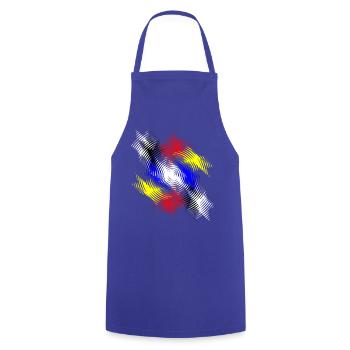 Color Swirl Radial Pattern - Cooking Apron - royal blue - Front - AI Model Male 185 dark (185cm)