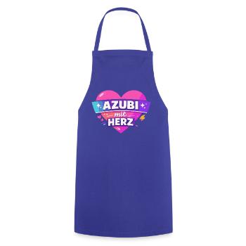Azubi mit ganz viel Herz - Kochschürze - Royalblau - Vorne - AI Model Male 185 dark (185cm)