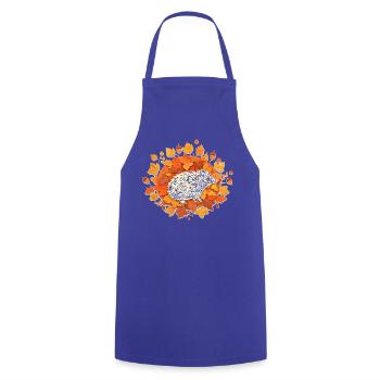 Autumn leaf hedgehog - Cooking Apron - royal blue - Front - AI Model Male 185 dark (185cm)