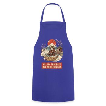 All My Troubles Are Soap Bubbles - Cooking Apron - royal blue - Front - AI Model Male 185 dark (185cm)