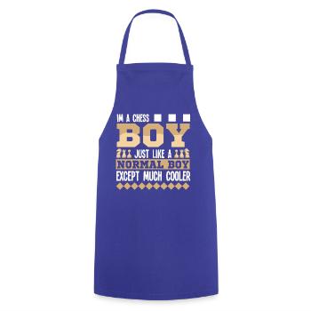Schach Schachspieler Schachbrett - Kochschürze - Royalblau - Vorne - AI Model Male 185 dark (185cm)