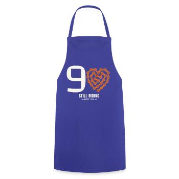 90 Years Bicycle Still Riding Birthday Gift - Cooking Apron - royal blue - Front - AI Model Male 185 dark (185cm)