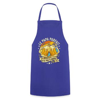 Papa Parfait N'a Pas D'abdos Humour Bière - Tablier de cuisine - bleu royal - Devant - AI Model Male 185 dark (185cm)