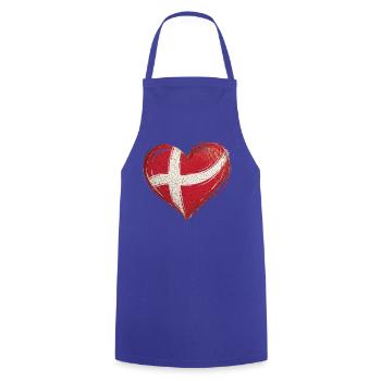 Denmark Heart Flag - Cooking Apron - royal blue - Front - AI Model Male 185 dark (185cm)