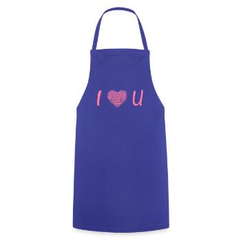 i LOVE YOU - Cooking Apron - royal blue - Front - AI Model Male 185 dark (185cm)