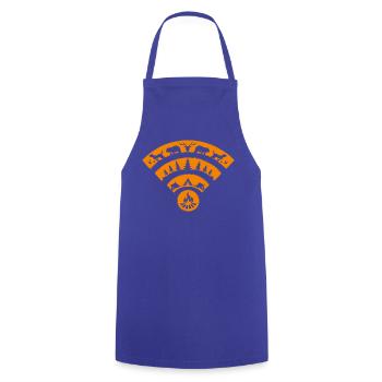 Camping Nature WiFi Aventure Minimaliste - Tablier de cuisine - bleu royal - Devant - AI Model Male 185 dark (185cm)