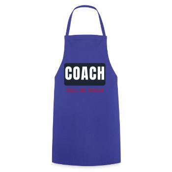 Coach Schriftzug Balken - Trainer Team Sport - Kochschürze - Royalblau - Vorne - AI Model Male 185 dark (185cm)